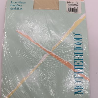 Motherhood Maternity Pantyhose Lycra Sheet Sandalfoot Large Ivory.